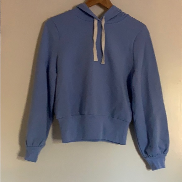 Madewell Bubble-Sleeve Hoodie Crop Sweatshirt - Picture 9 of 12